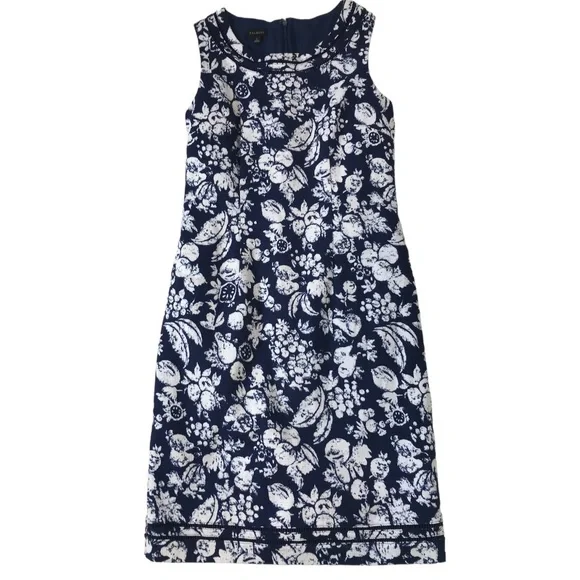 Talbots Blue and White Print Shift/Sheath Dress - Picture 5 of 15